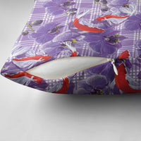 Lavender Palaka Hawaii Aloha Pillow Cover Koi Pond Mix Orchids LT7 - Polynesian Pride