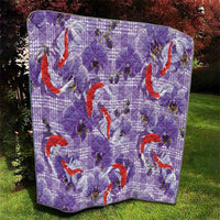 Lavender Palaka Hawaii Aloha Quilt Koi Pond Mix Orchids LT7 - Polynesian Pride