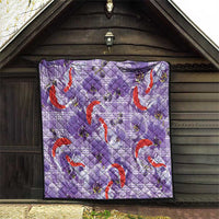 Lavender Palaka Hawaii Aloha Quilt Koi Pond Mix Orchids LT7 - Polynesian Pride