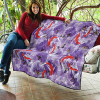 Lavender Palaka Hawaii Aloha Quilt Koi Pond Mix Orchids LT7 - Polynesian Pride