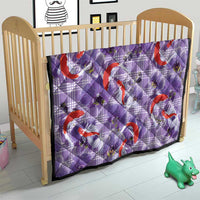 Lavender Palaka Hawaii Aloha Quilt Koi Pond Mix Orchids LT7 - Polynesian Pride