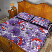 Lavender Palaka Hawaii Aloha Quilt Bed Set Koi Pond Mix Orchids LT7 - Polynesian Pride