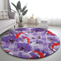 Lavender Palaka Hawaii Aloha Round Carpet Koi Pond Mix Orchids LT7 - Polynesian Pride