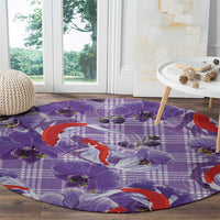 Lavender Palaka Hawaii Aloha Round Carpet Koi Pond Mix Orchids LT7 - Polynesian Pride