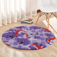 Lavender Palaka Hawaii Aloha Round Carpet Koi Pond Mix Orchids LT7 - Polynesian Pride