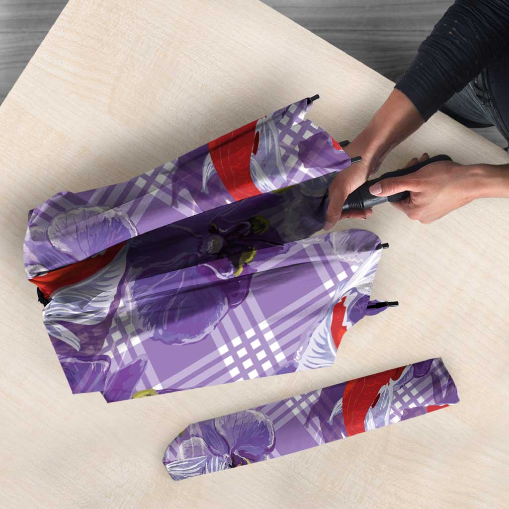 Lavender Palaka Hawaii Aloha Umbrella Koi Pond Mix Orchids LT7 - Polynesian Pride