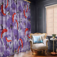 Lavender Palaka Hawaii Aloha Window Curtain Koi Pond Mix Orchids LT7 - Polynesian Pride