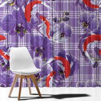 Lavender Palaka Hawaii Aloha Window Curtain Koi Pond Mix Orchids LT7 - Polynesian Pride