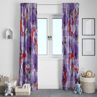 Lavender Palaka Hawaii Aloha Window Curtain Koi Pond Mix Orchids LT7 - Polynesian Pride