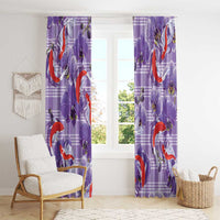 Lavender Palaka Hawaii Aloha Window Curtain Koi Pond Mix Orchids LT7 - Polynesian Pride