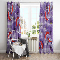 Lavender Palaka Hawaii Aloha Window Curtain Koi Pond Mix Orchids LT7 - Polynesian Pride