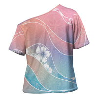 Aloha Hawaii Floral Tapa Cross Shoulder Shirt Patchwork Pastel Candy LT7 - Polynesian Pride