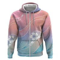Aloha Hawaii Floral Tapa Hoodie Patchwork Pastel Candy LT7 Zip Hoodie Pastel - Polynesian Pride