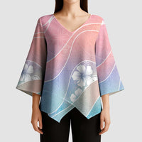 Aloha Hawaii Floral Tapa Kimono Sleeve Blouse - Patchwork Pastel Candy LT7 - Polynesian Pride