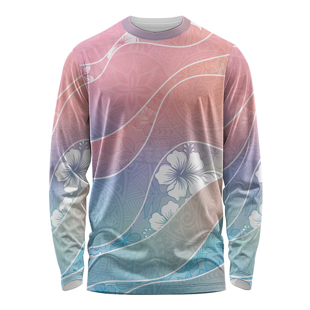 Aloha Hawaii Floral Tapa Long Sleeve Shirt Patchwork Pastel Candy LT7 Unisex Pastel - Polynesian Pride