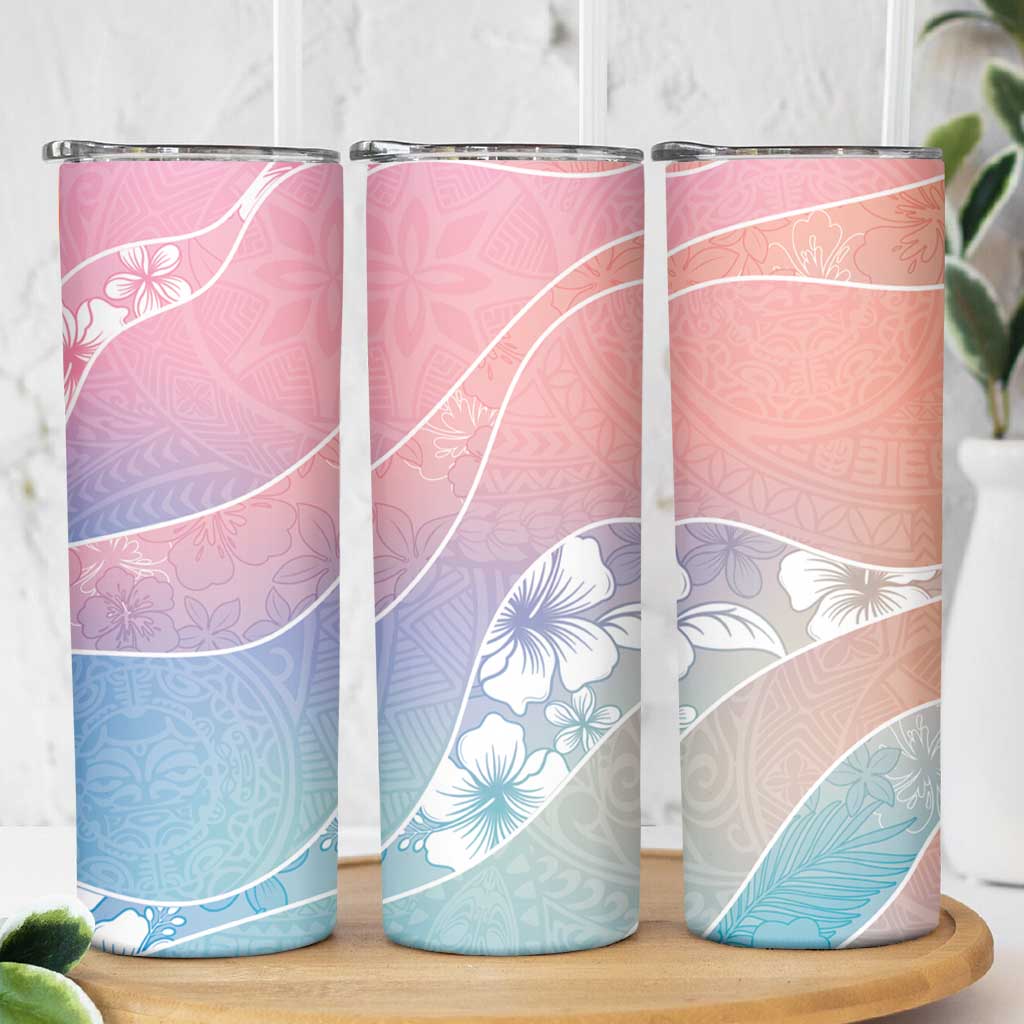 Aloha Hawaii Floral Tapa Skinny Tumbler Patchwork Pastel Candy LT7 - Polynesian Pride
