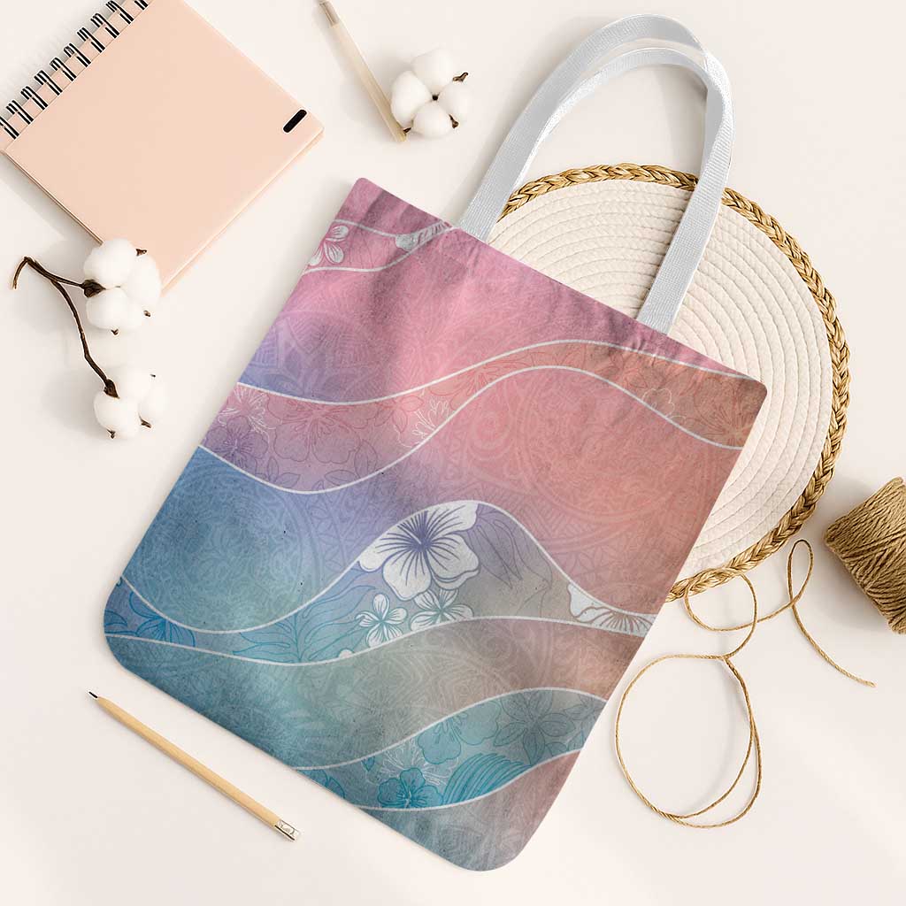 Aloha Hawaii Floral Tapa Tote Bag Patchwork Pastel Candy LT7 White Strap One Size Pastel - Polynesian Pride