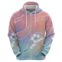 Aloha Hawaii Floral Tapa Zip Hoodie Patchwork Pastel Candy LT7 - Polynesian Pride