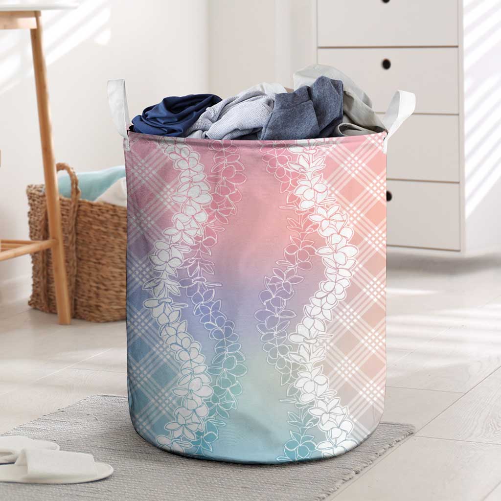 Hawaii Aloha Plumeria Lei Pastel Candy Palaka Laundry Basket LT7 Pastel - Polynesian Pride