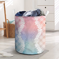 Hawaii Aloha Plumeria Lei Pastel Candy Palaka Laundry Basket LT7 Pastel - Polynesian Pride