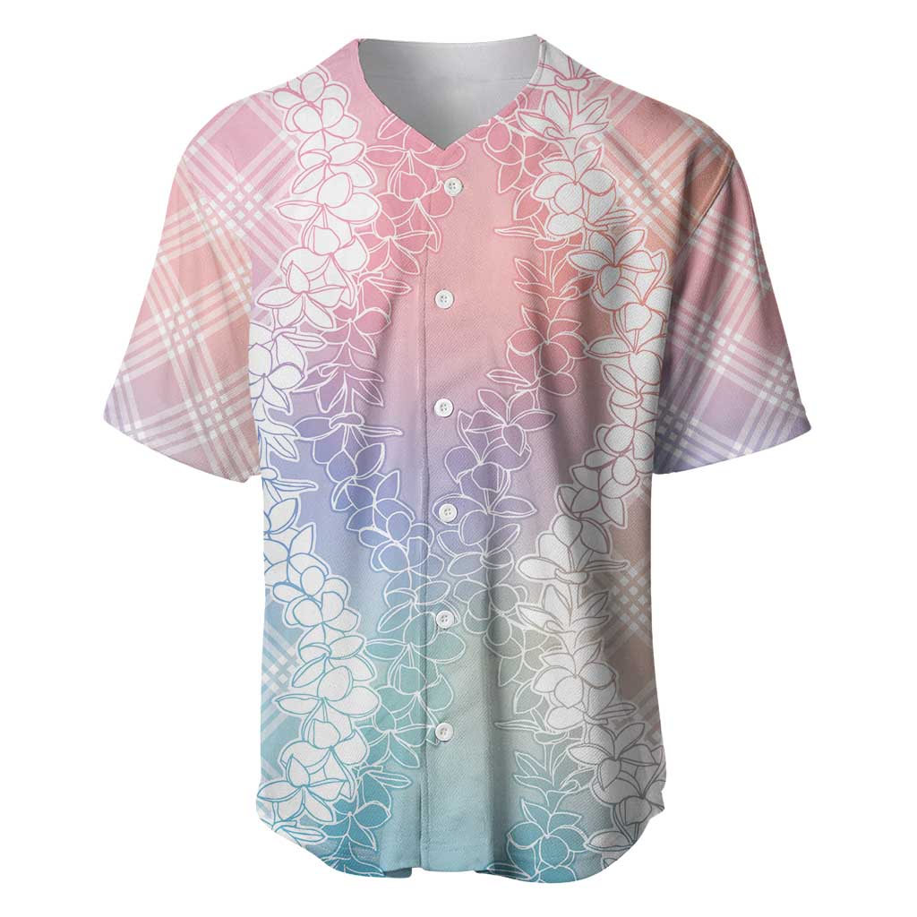 Hawaii Aloha Plumeria Lei Pastel Candy Palaka Baseball Jersey LT7 Pastel - Polynesian Pride