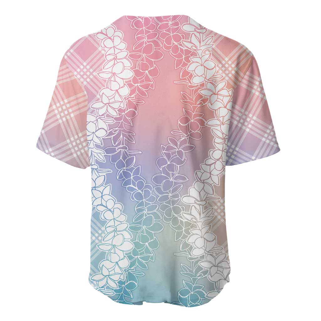 Hawaii Aloha Plumeria Lei Pastel Candy Palaka Baseball Jersey LT7 - Polynesian Pride