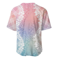 Hawaii Aloha Plumeria Lei Pastel Candy Palaka Baseball Jersey LT7 - Polynesian Pride