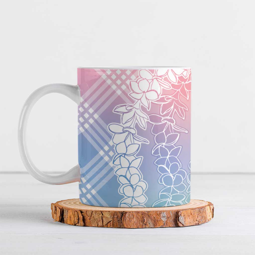 Hawaii Aloha Plumeria Lei Pastel Candy Palaka Ceramic Mug LT7 Pastel - Polynesian Pride
