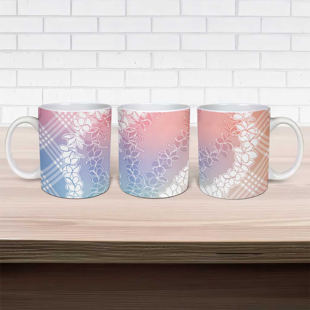 Hawaii Aloha Plumeria Lei Pastel Candy Palaka Ceramic Mug LT7 - Polynesian Pride