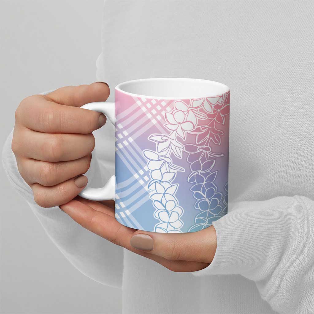 Hawaii Aloha Plumeria Lei Pastel Candy Palaka Ceramic Mug LT7 - Polynesian Pride