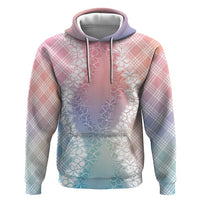Hawaii Aloha Plumeria Lei Pastel Candy Palaka Hoodie LT7 Pullover Hoodie Pastel - Polynesian Pride