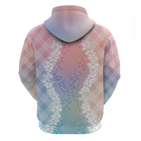 Hawaii Aloha Plumeria Lei Pastel Candy Palaka Hoodie LT7 - Polynesian Pride