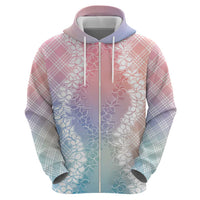 Hawaii Aloha Plumeria Lei Pastel Candy Palaka Hoodie LT7 - Polynesian Pride