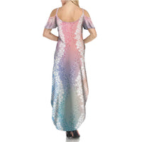 Hawaii Aloha Plumeria Lei Pastel Candy Palaka Summer Maxi Dress LT7 - Polynesian Pride