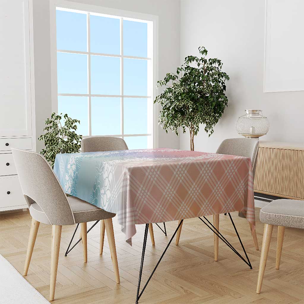 Hawaii Aloha Plumeria Lei Pastel Candy Palaka Tablecloth LT7 - Polynesian Pride