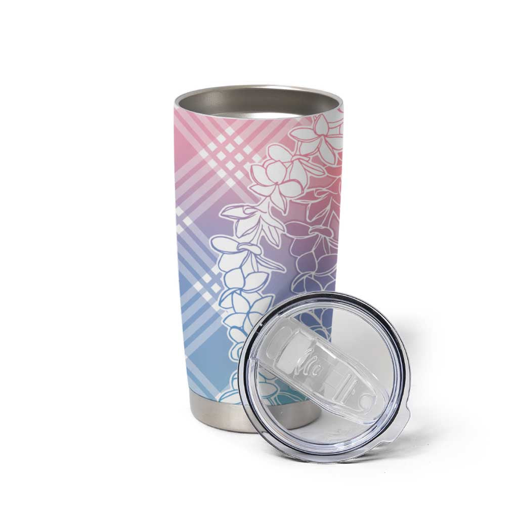 Hawaii Aloha Plumeria Lei Pastel Candy Palaka Tumbler Cup LT7 - Polynesian Pride