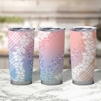 Hawaii Aloha Plumeria Lei Pastel Candy Palaka Tumbler Cup LT7 - Polynesian Pride