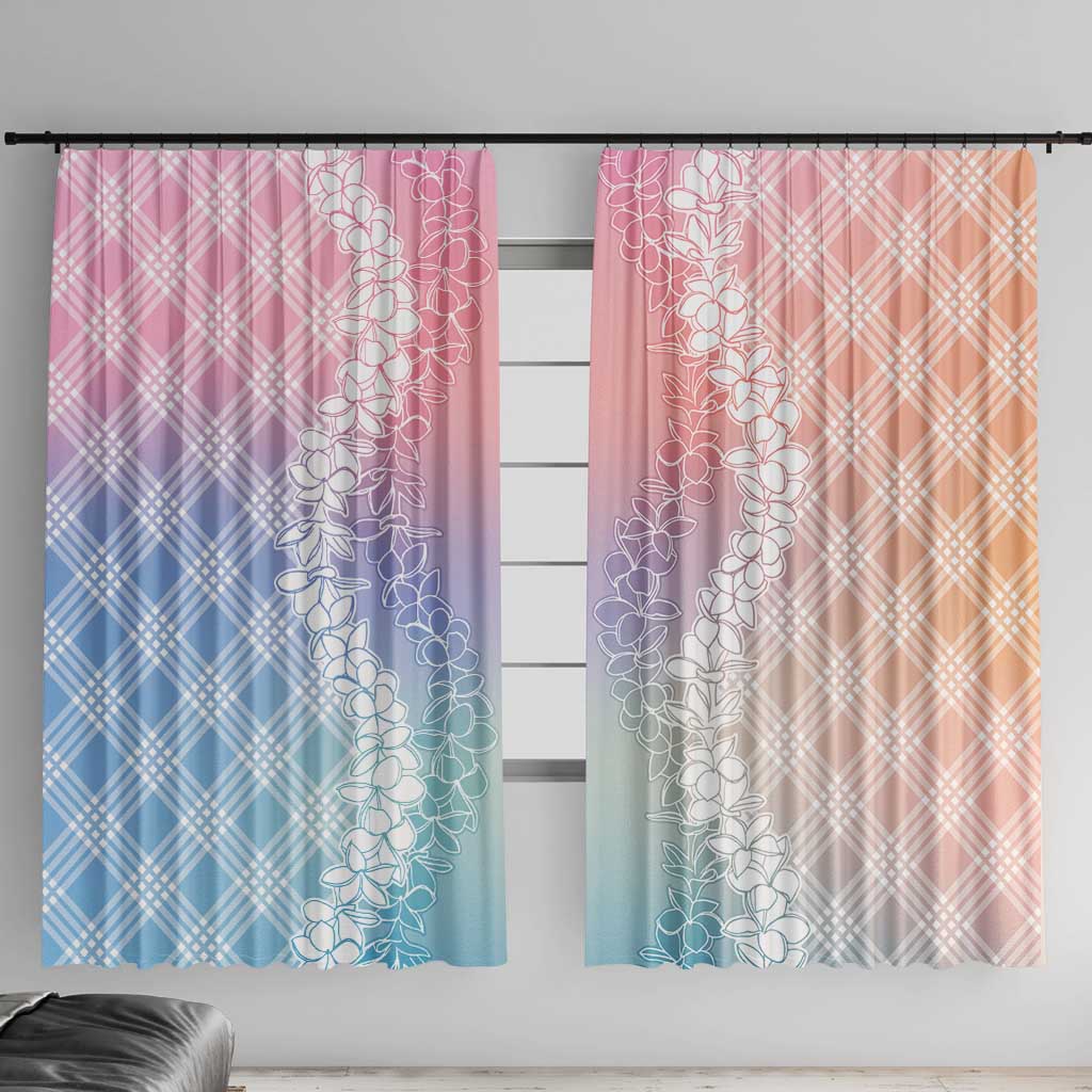 Hawaii Aloha Plumeria Lei Pastel Candy Palaka Window Curtain LT7 With Hooks Pastel - Polynesian Pride