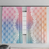 Hawaii Aloha Plumeria Lei Pastel Candy Palaka Window Curtain LT7 With Hooks Pastel - Polynesian Pride