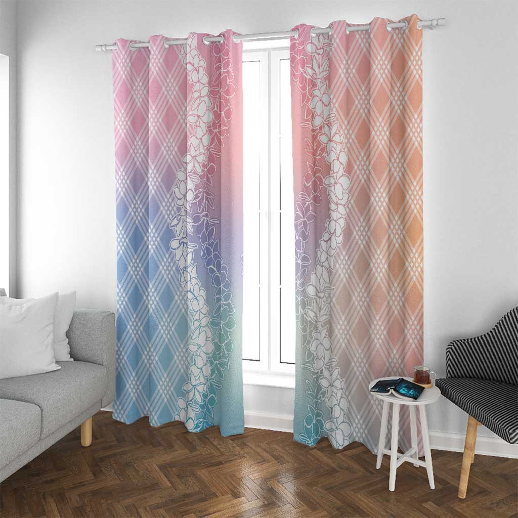 Hawaii Aloha Plumeria Lei Pastel Candy Palaka Window Curtain LT7 With Grommets Pastel - Polynesian Pride