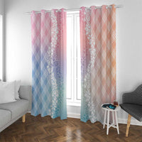Hawaii Aloha Plumeria Lei Pastel Candy Palaka Window Curtain LT7 With Grommets Pastel - Polynesian Pride