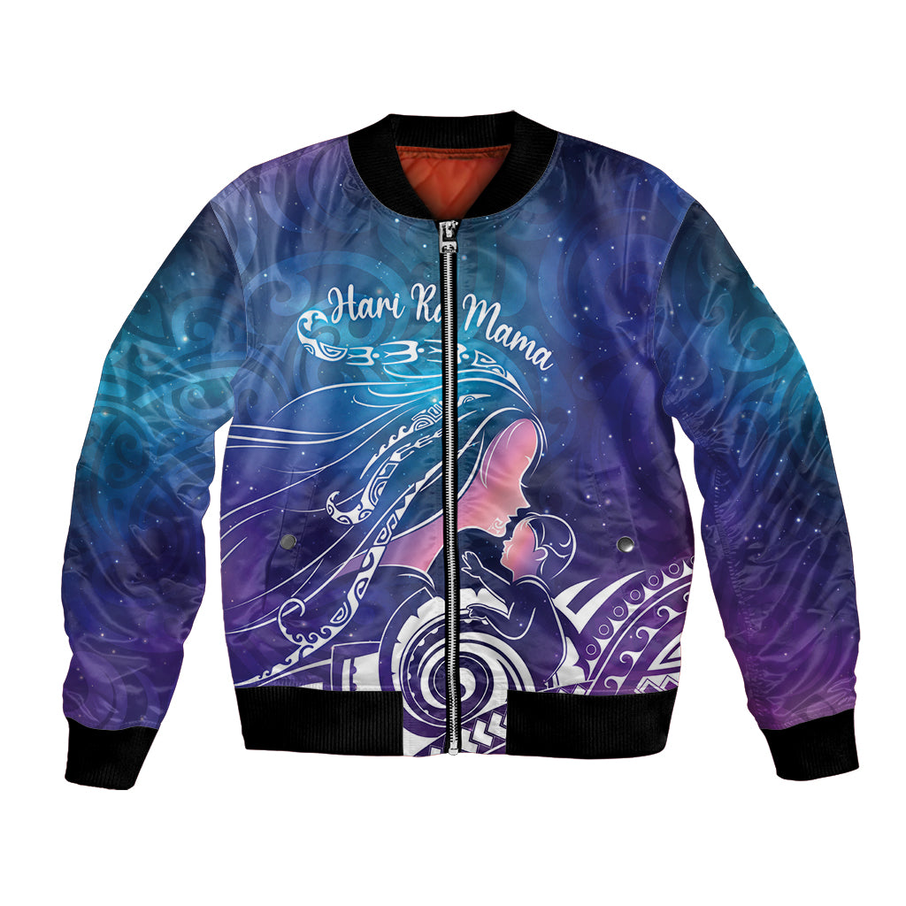 New Zealand Mother's Day Bomber Jacket Maori Hari Ra Mama LT7 Unisex Galaxy - Polynesian Pride