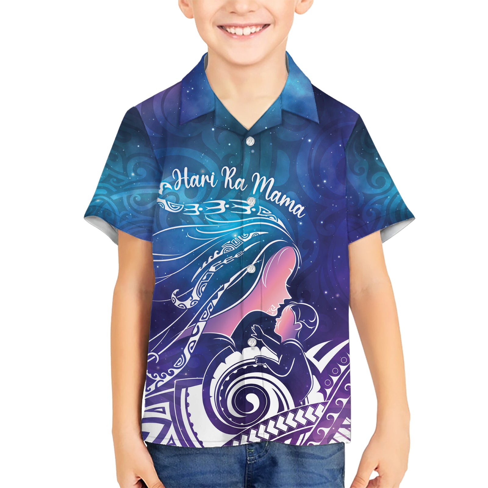 New Zealand Mother's Day Kid Hawaiian Shirt Maori Hari Ra Mama LT7 Kid Galaxy - Polynesian Pride
