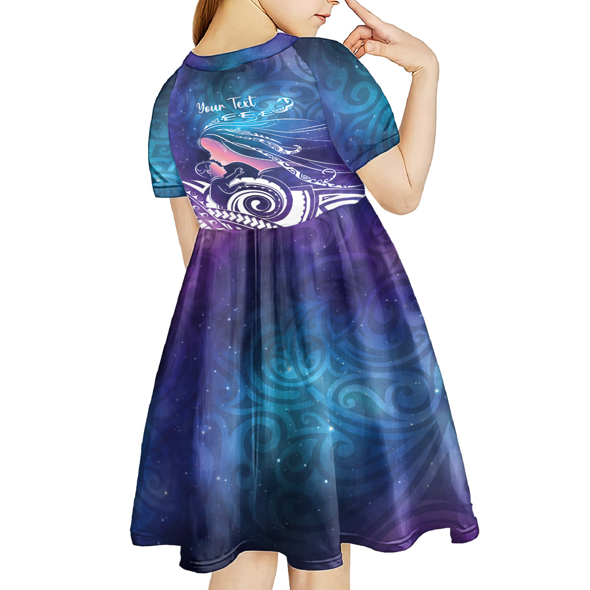 New Zealand Mother's Day Kid Short Sleeve Dress Maori Hari Ra Mama LT7 - Polynesian Pride