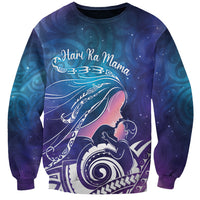 New Zealand Mother's Day Sweatshirt Maori Hari Ra Mama LT7 Unisex Galaxy - Polynesian Pride