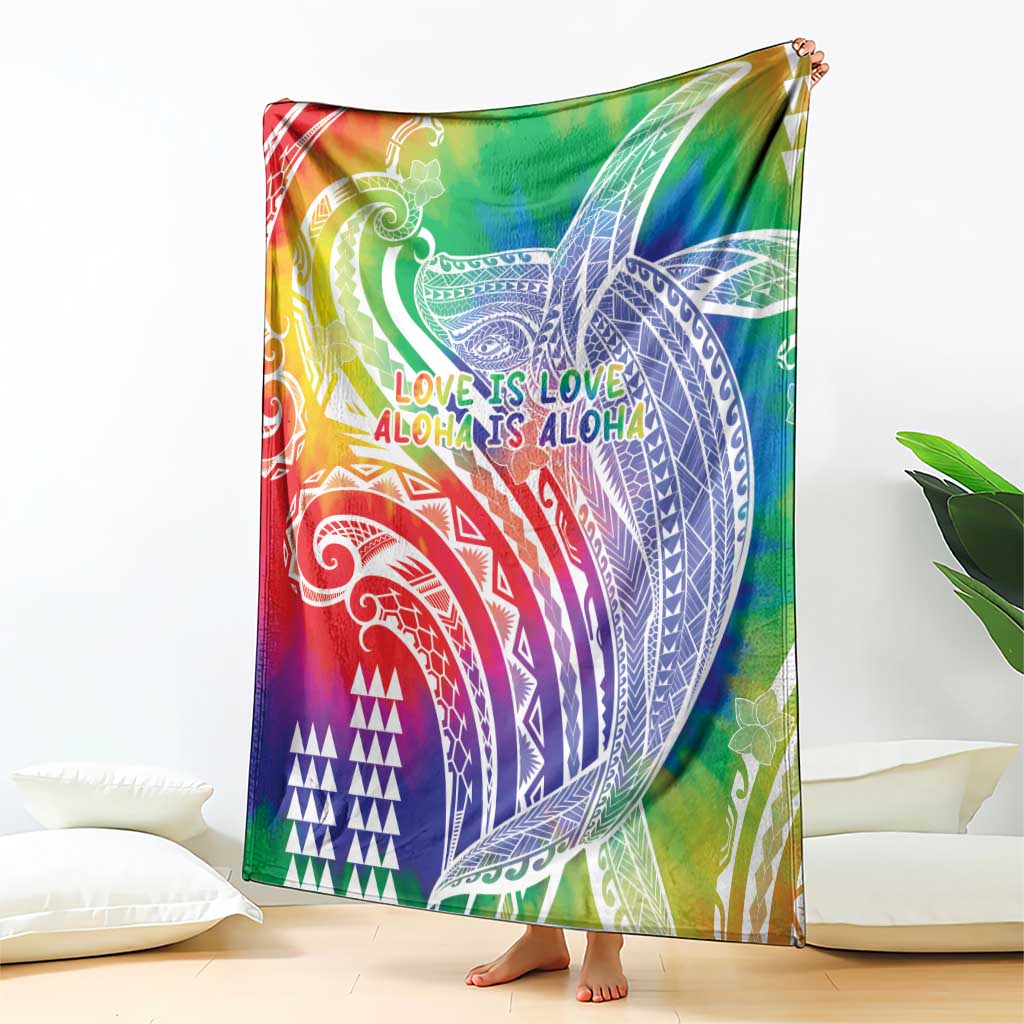 Aloha Pride Rainbow Tie Dye Blanket Humpback Whale - Love is Love LT7 - Polynesian Pride