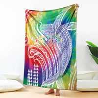 Aloha Pride Rainbow Tie Dye Blanket Humpback Whale - Love is Love LT7 - Polynesian Pride