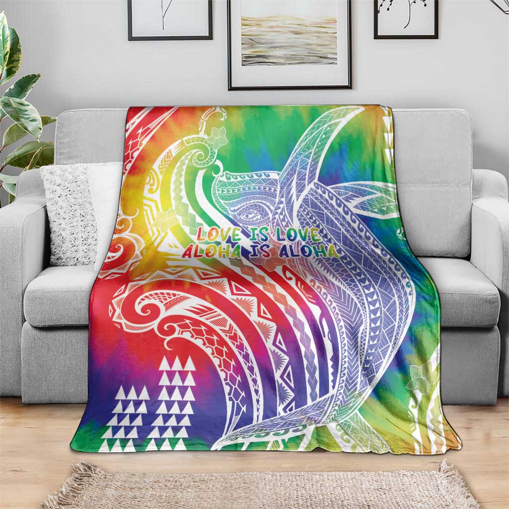 Aloha Pride Rainbow Tie Dye Blanket Humpback Whale - Love is Love LT7 - Polynesian Pride
