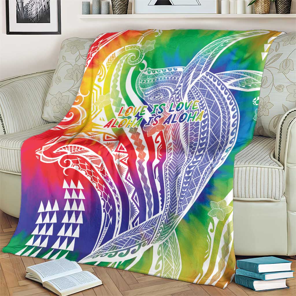 Aloha Pride Rainbow Tie Dye Blanket Humpback Whale - Love is Love LT7 - Polynesian Pride