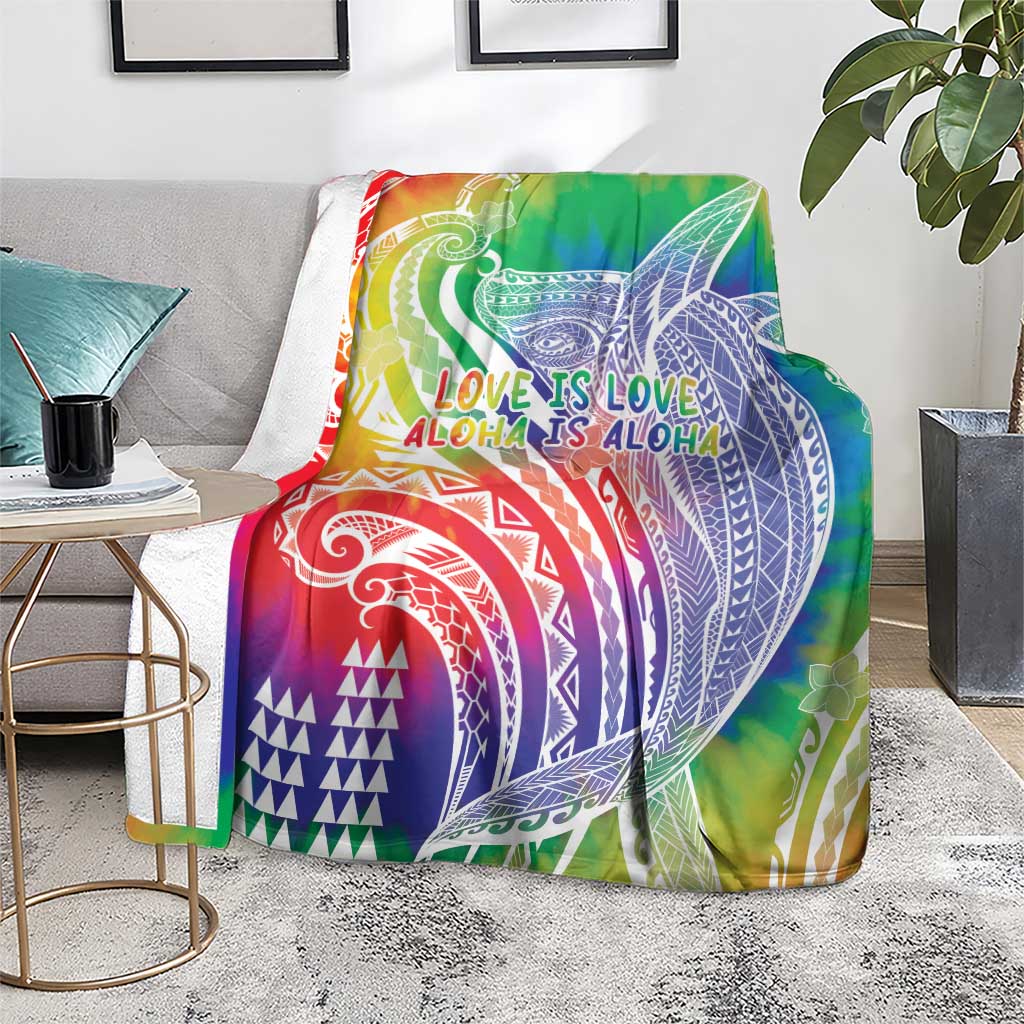 Aloha Pride Rainbow Tie Dye Blanket Humpback Whale - Love is Love LT7 - Polynesian Pride